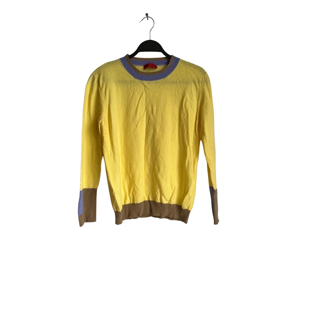 max & co cashmere block color crew neck sweater size Large
